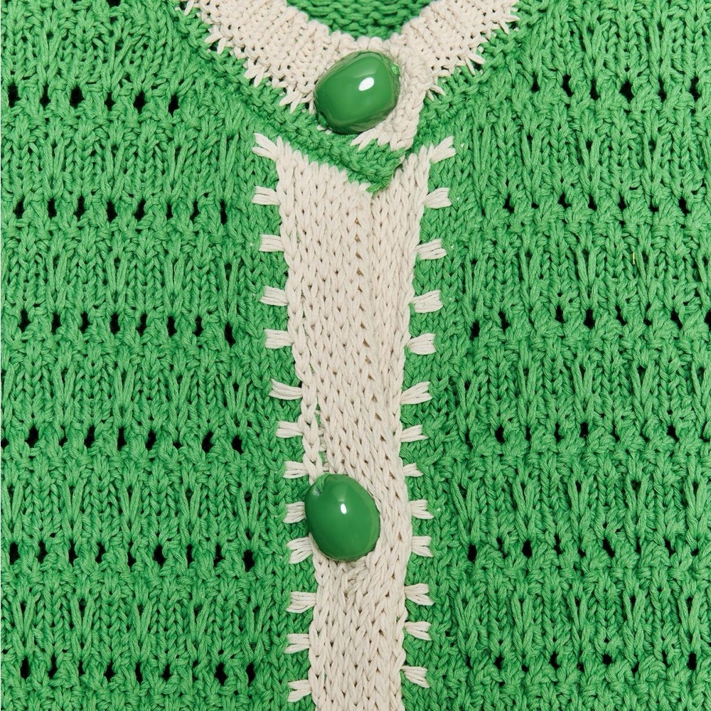 ZARA Large Button Knit Vest Top - Picture 6 of 10